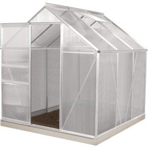 Serra Vitavia Venus 3800 con telaio in alluminio, 3,8 m², porta aperta.