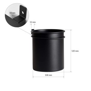 Portaoggetti nero Denpanels per pannelli acustici, accessorio per montaggio a parete.