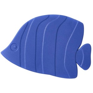 Tappetino antiscivolo per vasca da bagno Diaqua a forma di pesce blu, 13,8x8,6 cm, in PVC.