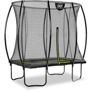Trampolino da giardino nero EXIT Silhouette 153x214cm con rete di sicurezza.