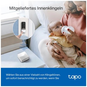 Tapo D230S1 Video-Türklingel mit H200 Hub: Innenklingel und Aussenkamera im Set.