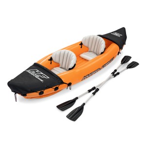 Kayak gonflable Hydro-Force Lite-Rapid X2 orange avec pagaies pour 2 personnes.