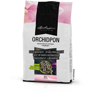 Terriccio per orchidee Orchidpon 6L di Lechuza per crescita sana delle radici e drenaggio ottimale.