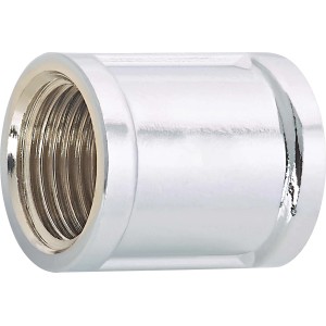 Manicotto filettato in ottone cromato 18,6 mm (Rp 1/2) per raccordi filettati.