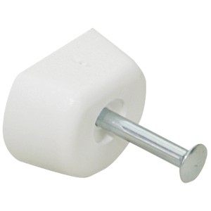 Support d'étagère blanc Hettich avec clou pour étagères.