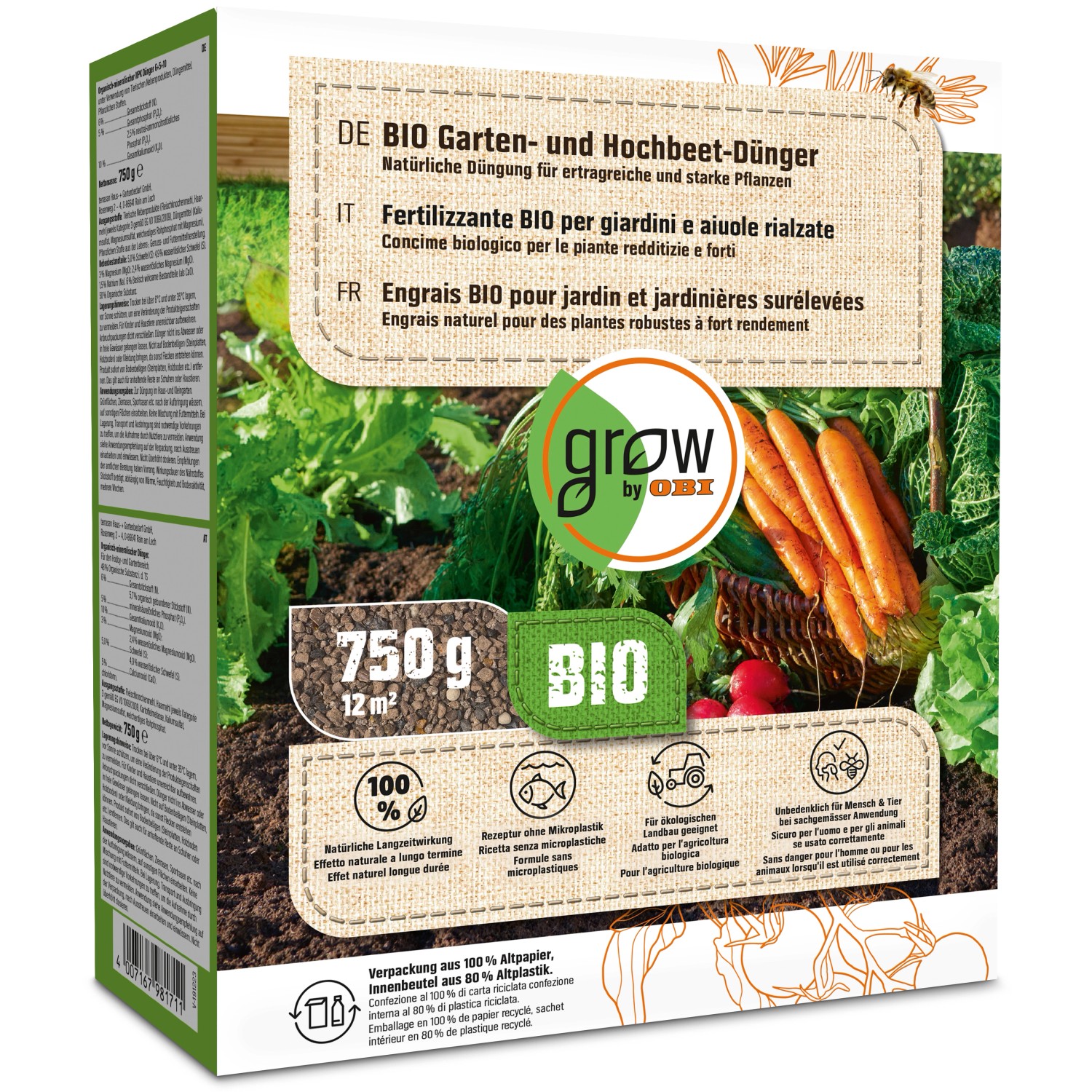 GROW by OBI BIO Garten und HochbeetDünger 750 g kaufen bei OBI