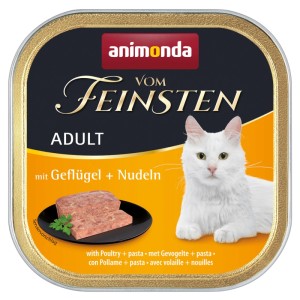 Vom Feinsten Aliments humides pour chats Adult volailles et pâtes 100 g / 32 pcs
