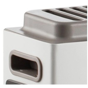 Gros plan : convecteur Emerio blanc 2 000 W avec poignée de transport.