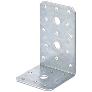 Winkelverbinder, sendzimirverzinkt, 60x60x100 mm, Stahl, mit Löchern zur einfachen Montage.