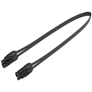 EcoFlow Cavo Solare Piatto MC4, 0.5 m, nero. Cavo piatto con connettori MC4 per impianti solari.