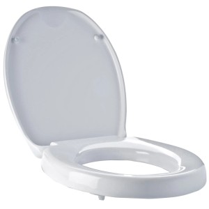 Abattant WC Ridder Premium blanc avec rehausse de 55 mm et fermeture ralentie.