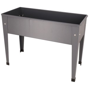 Carré potager surélevé en métal anthracite taille S pour jardin et balcon.