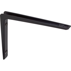 Mensola Bea in alluminio nero, 30x20 cm, per fissaggio ripiani.