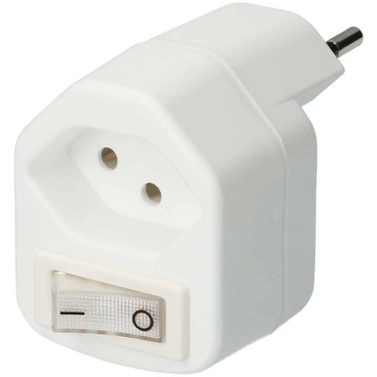 Derivatore maschio tipo 13 con interruttore Bianco