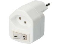 Abzweigstecker Typ13 mit Schalter Weiss