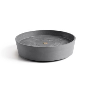 Sottovaso grigio Ecopots Amsterdam Ø 34 cm con ruote per vasi.