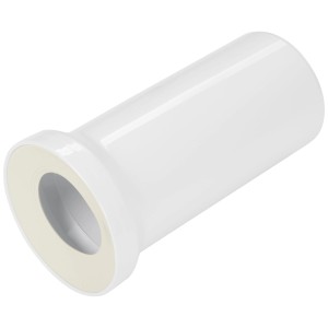 Raccord WC blanc, 250 mm, en plastique pour connecter les toilettes à la canalisation d'évacuation.