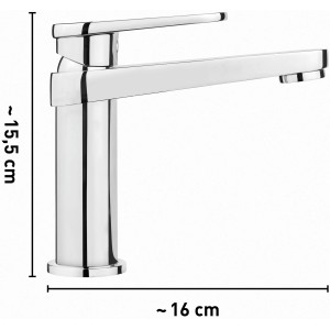 Miscelatore lavabo baliv WT-190 cromato moderno, con linee pulite e monocomando.
