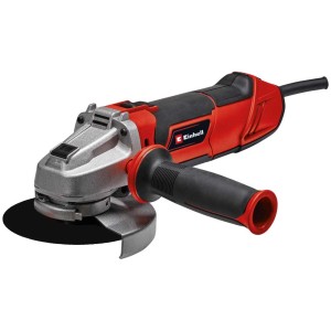 Meuleuse d'angle Einhell TE-AG 125/1010 CE Q, meuleuse rouge et noire avec poignée supplémentaire.