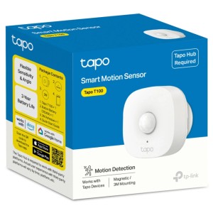 Sensore di movimento Tapo T100 bianco, con confezione. Rilevatore di movimento smart home.
