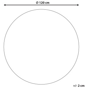 Tapis rond Hizan motif mandala, Ø 120 cm, coton, noir et crème.