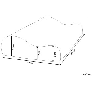 Cuscino Kangto Memory Foam Gel, 50x30 cm, alto. Cuscino viscoelastico per chi dorme sulla schiena, si adatta a testa e collo.