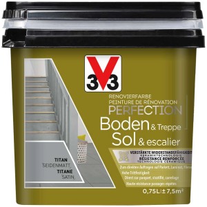 Bodenfarbe Reno Perfektion Titan, 750ml Dose. Fußbodenfarbe für Innen, Farbe: Titan.