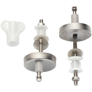 Diaqua Nice set di fissaggio per sedili WC, effetto acciaio inox, composto da viti, dadi e rondelle.
