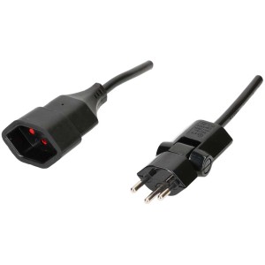Rallonge TD noire Max Hauri avec fiche ClipClap, longueur 10 m.
