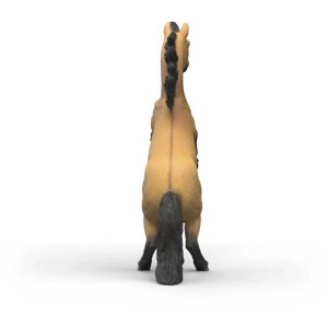 Figurine détaillée de l'étalon Mustang Schleich Horse Club, cabré, palomino à crinière noire.