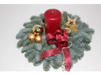 Adventsgesteck Nobilis mit 1 Kerze Altrot Ø 32 cm