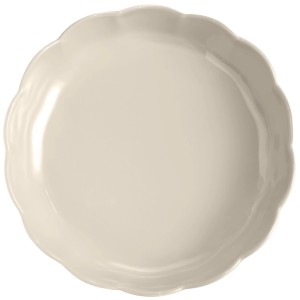 Stampo Madeleine Emile Henry beige, rotondo con bordo ondulato, Ø 27cm.