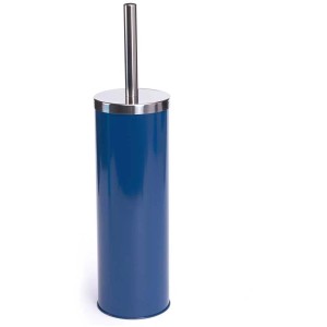 Dunkelblaue MSV WC-Bürsten-Garnitur aus Metall mit Edelstahl-Bürste.