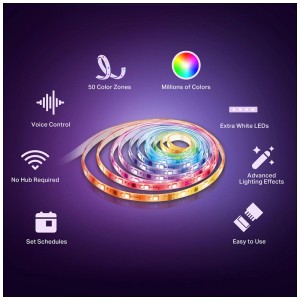 Striscia LED Tapo L930-5, 5m RGBICW, con zone colore, controllo vocale e tramite app.
