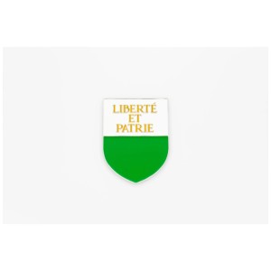 Badge adhésif IronBadge Waadt en métal, blason avec Liberté et Patrie, décoration intérieure