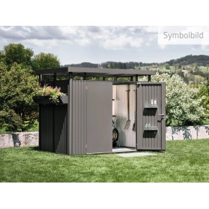 Biohort Casetta per attrezzi HighLine metallo Grigio scuro metallizzato 6.6 m²