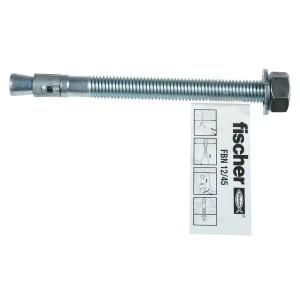 Ancoraggio bullone Fischer FBN II 12/50, ancora in acciaio con filetto e dado per fissaggi a tassello.