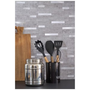 D-c-fix Wandfliese Premium Metal Stone, selbstklebend, steingrau, 29,2x29,7 cm. Wanddekoration mit Steinoptik.