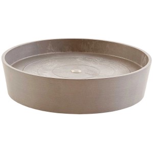 Sottovaso Ecopots Amsterdam con ruote, tortora, Ø 34 cm. Sottovaso pratico con ruote.
