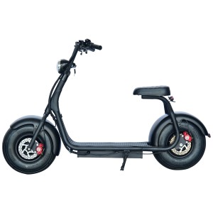 E-Chopper Gen 2 Rider noir : vélo électrique avec pneus larges, selle et guidon.