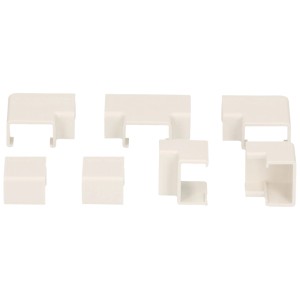 Connecteurs de goulotte, jeu de 7 pièces, blanc, 9x5 mm, pour goulottes Plasfix.