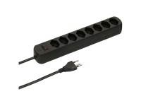 Steckdosenleiste Basic Line 8 x Typ13 Schwarz mit Schalter