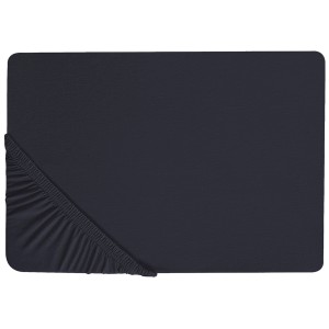 Drap-housse noir Janbu en coton, 90x200 cm, pour lits simples.