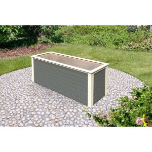 Aiuola rialzata Karibu, 244x94 cm, legno terragrey. Ideale per giardinaggio e coltivazione di ortaggi.