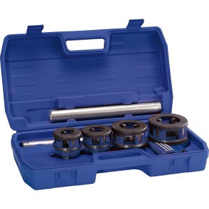 Jeu de filières à fileter LUX Classic, 5 pièces dans un coffret bleu. Outil de filetage.