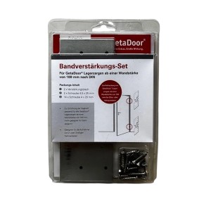 Set rinforzo per telaio Getadoor, composto da piastre e viti.
