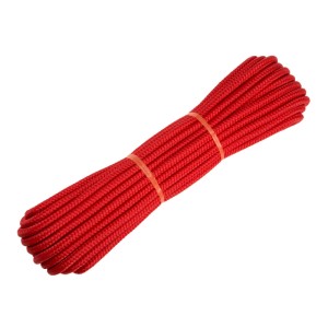 Corde multi-usage rouge Conacord en polypropylène, tressée, Ø 8 mm, longueur 15 m.