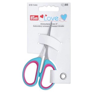 Forbici da ricamo Prym Love, turchese-rosa, 10 cm. Strumento creativo per ricami delicati.