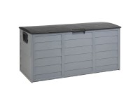Beliani Aufbewahrungsbox Locarno Grau/Schwarz (HxBxT) 53 x 112 x 50 cm