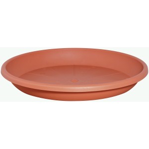 Soucoupe pour pot de fleurs Geli Cylindro couleur terracotta, env. Ø 45 cm, en plastique.